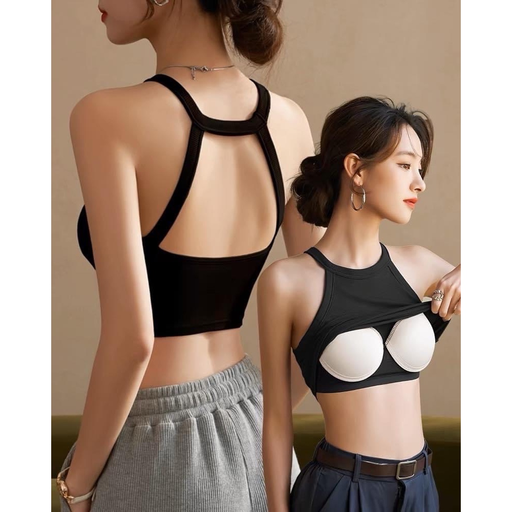 Áo Ba Lỗ Nữ Cotton, Áo Hai Dây Có Đệm Mút Mềm Tập Gym Yoga Co Giãn Thoáng Khí LA032