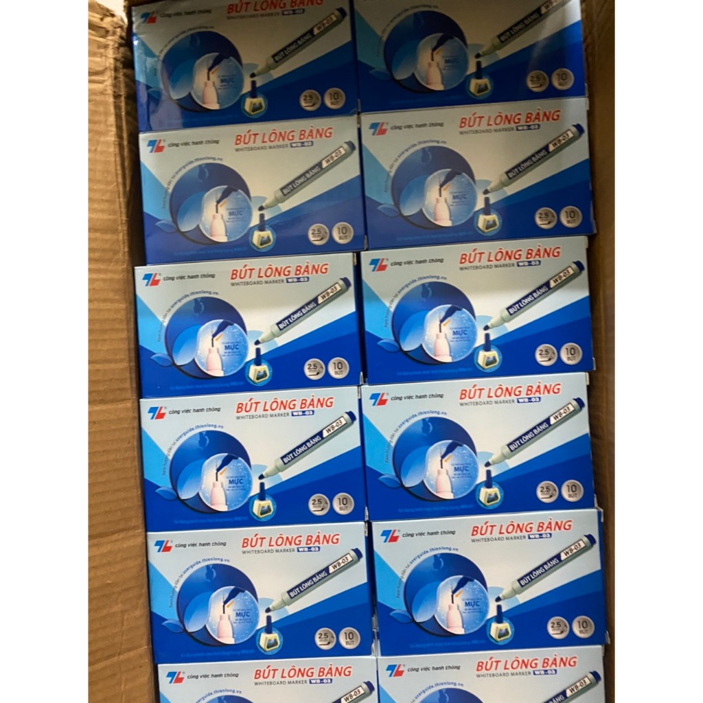Combo 10 Bút lông viết bảng Thiên Long WB-03 - Bút dạ viết bảng xoá được, đầu bút viết êm trơn