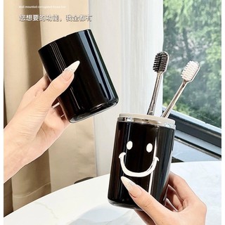 Hộp Đựng Bàn Chải Kem Đánh Răng Kết Hợp Cốc Đánh Răng Mặt Cười Cao Cấp Đi Du Lịch