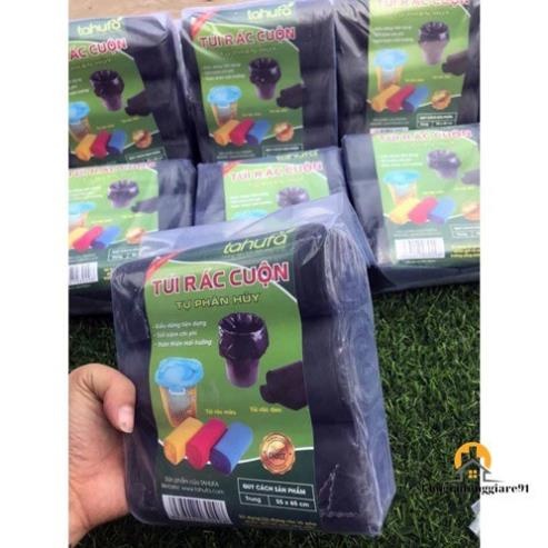 COMBO 3 BỊCH (9 CUỘN) TÚI ĐỰNG RÁC TỰ PHÂN HỦY ,BAO RÁC ĐEN THÂN THIỆN ...
