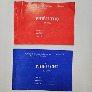 Phiếu Thu, Phiếu Chi 2 liên giấy đẹp,in rõ nét , màu sắc sặc sỡ