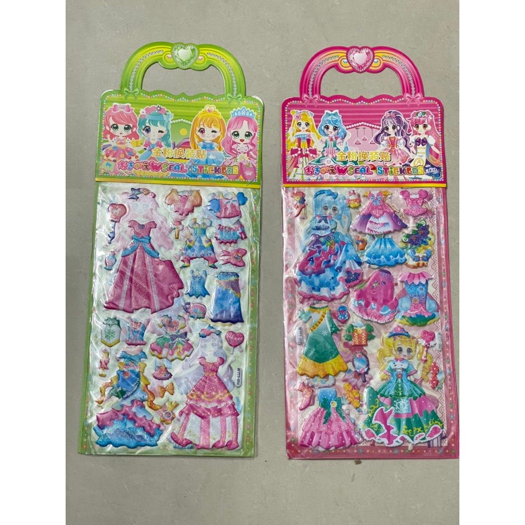 Set 2 lớp sticker thay trang phục công chúa cho bé gái | Shopee Việt Nam