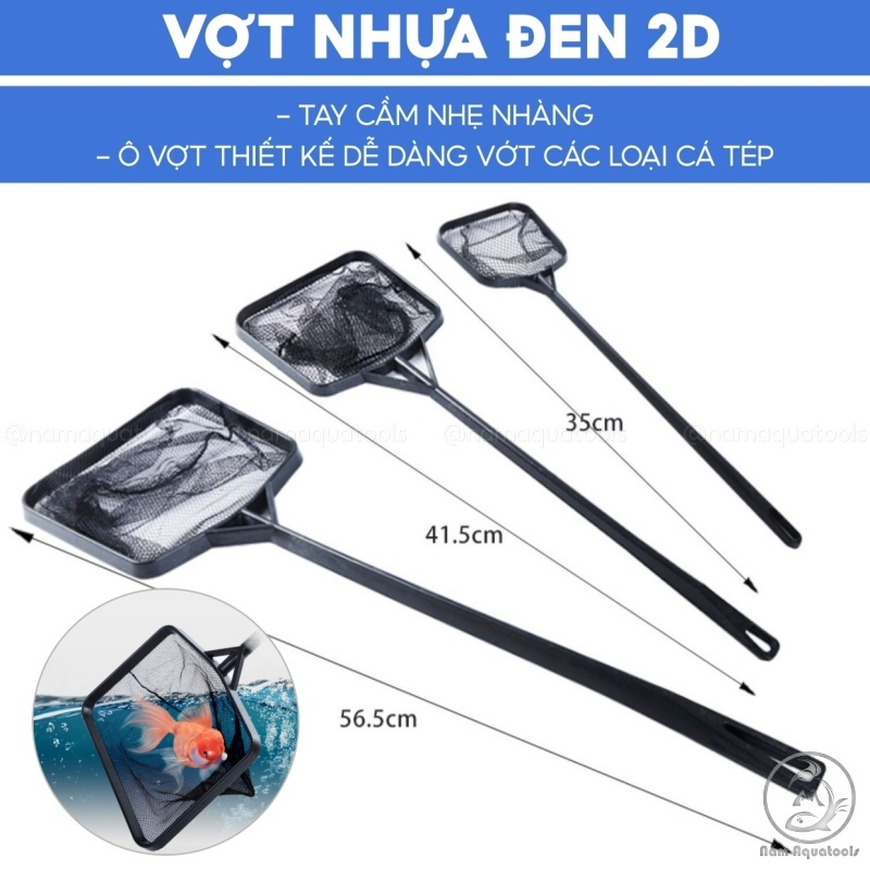 Vợt Cá 2D | Vợt Cá Cán Nhựa Đen - Dễ Dàng Vớt Cá Cảnh Thuỷ Sinh ...