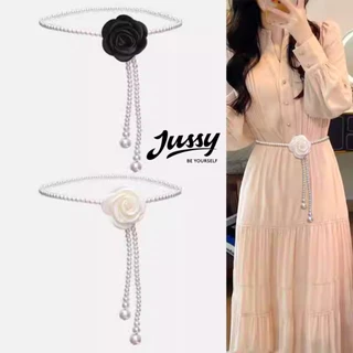 Thắt Lưng Đính Ngọc Hoa Hồng Thời Trang Hàn Quốc JTL27 Jussy Official Đai Váy Phong Cách Thanh Lịch Sang Chảnh