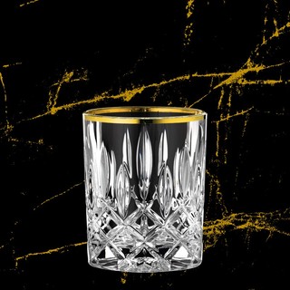 [Hàng Thanh Lý XỈN MẠ VÀNG] Bộ 2 ly pha lê whisky Nachtmann Noblesse viền màu vàng