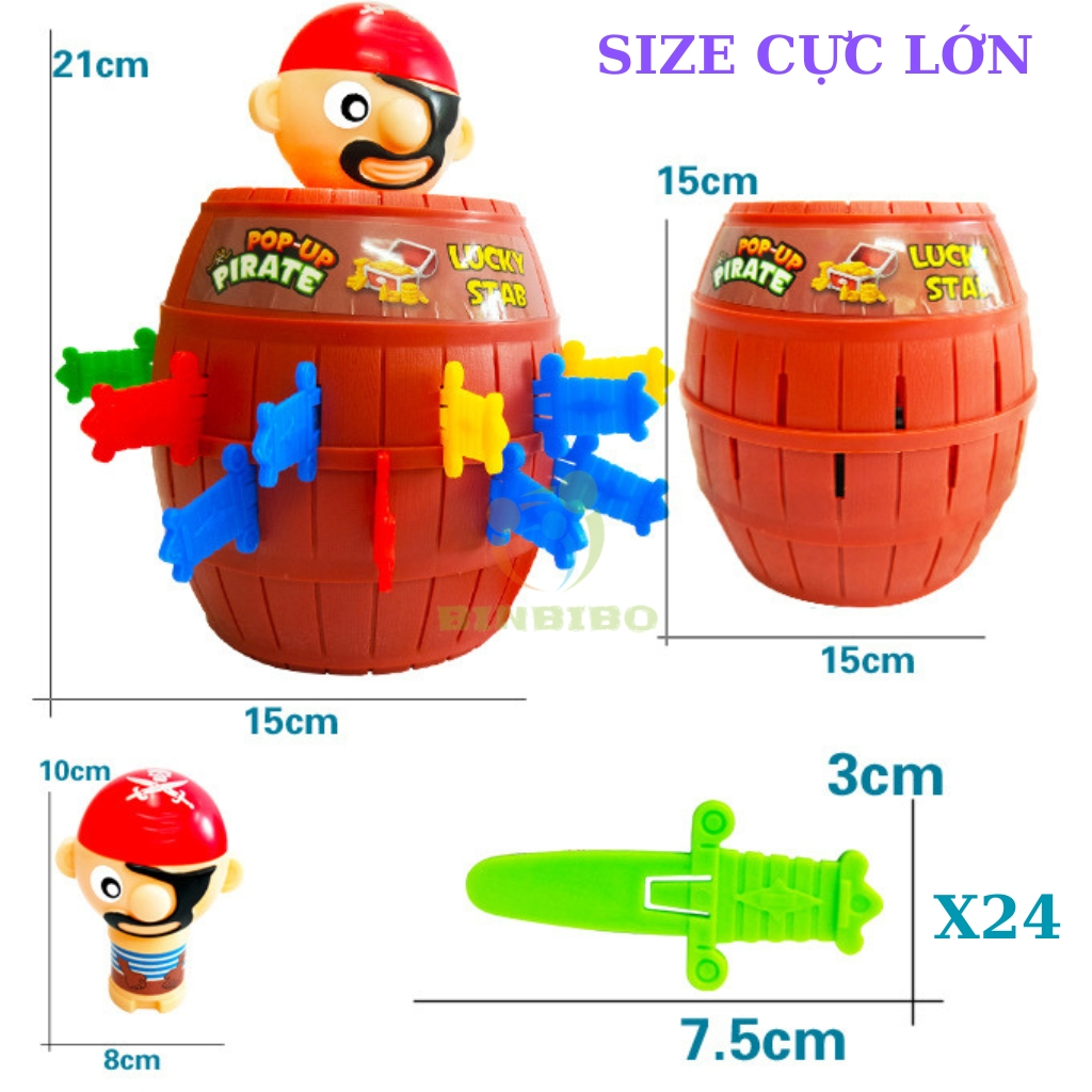 Đồ chơi đâm kiếm hải tặc size lớn 24 kiếm trò chơi nhóm gia đình vui nhộn - Binbibo