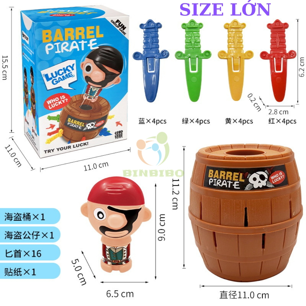 Đồ chơi đâm kiếm hải tặc size lớn 24 kiếm trò chơi nhóm gia đình vui nhộn - Binbibo