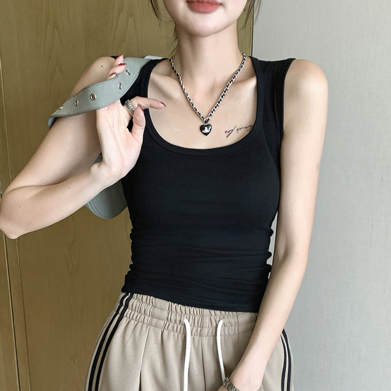 Áo 3 lỗ nữ dáng dài cổ vuông chất Cotton thoáng mát co giãn thoải mái phong cách Sporty-Chic