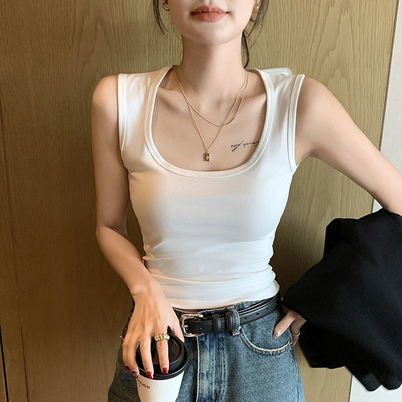 Áo 3 lỗ nữ dáng dài cổ vuông chất Cotton thoáng mát co giãn thoải mái phong cách Sporty-Chic