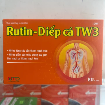 RUTIN – DIẾP CÁ TW3 – 30 viên - tăng sức bền thành mạch máu, giảm các triệu chứng suy giãn tĩnh mạch do thành mạch kém