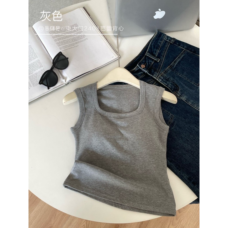 Áo 3 lỗ nữ dáng dài cổ vuông chất Cotton thoáng mát co giãn thoải mái phong cách Sporty-Chic