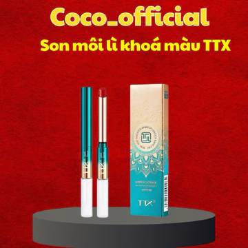 Son môi lì khoá màu TTX Hàn Quốc không chì gồm nhiều màu đỏ cam đỏ thuần đỏ cherry tích hợp đầu gel khoá màu son