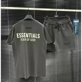 Bộ Quần Áo Nam Nữ Ét Sen Sồ FOG Cổ V In Logo Sau Áo Siêu Đẹp - Bộ Quần Áo Chất COTTON Chữ In Nổi TAG Cao Su HOT TREND