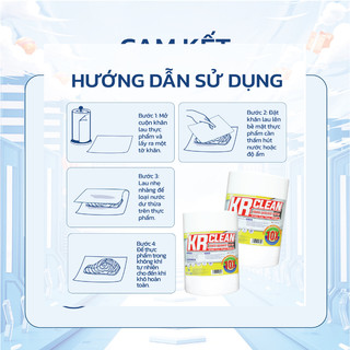 Cuộn khăn giấy thấm thực phẩm KRCLEAN 500 tờ 30x20cm - Khăn thấm khô cá thịt, lau đa năng, thấm hút nước, cực dai