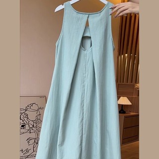 Váy yếm dáng suông chất đũi nhăn mềm mát thoải mái, mặc nhà, đi chơi, mặc bầu. đầm yếm dáng suông