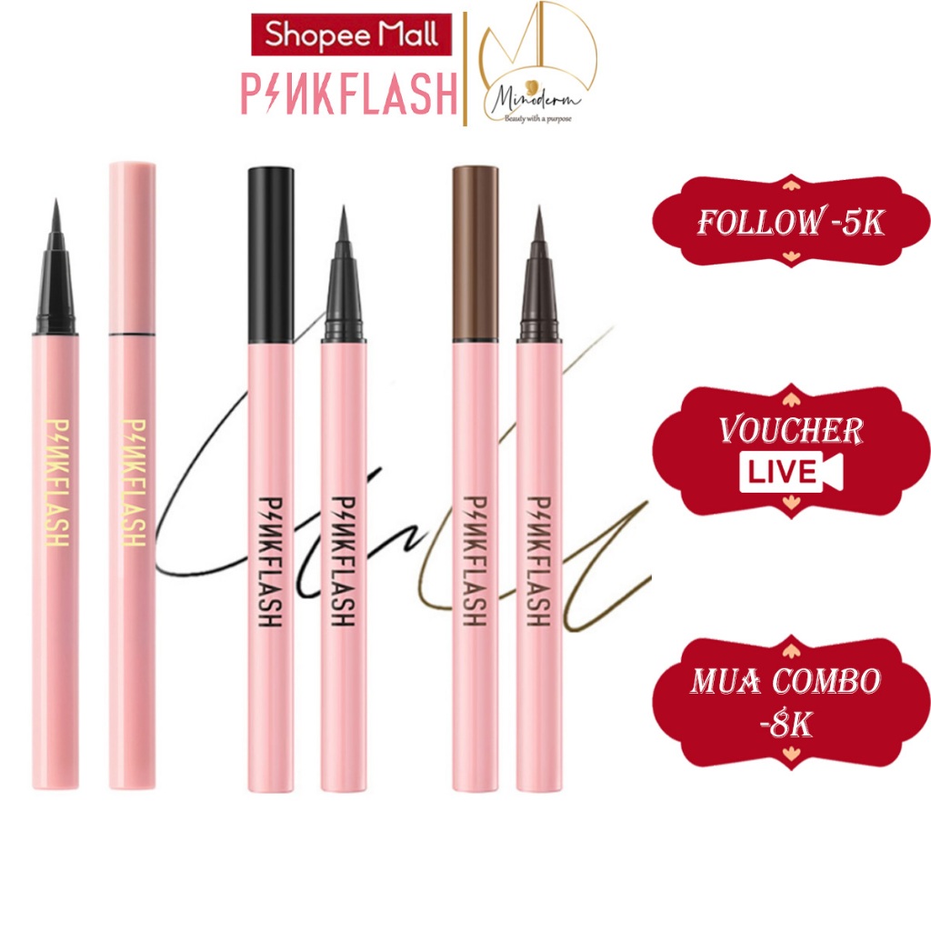 Ảnh Bút kẻ mắt PINKFLASH bản nâng cấp dạng lỏng lâu trôi nhanh khô chống nhòe và chống nước 0.6g PF-E01 1