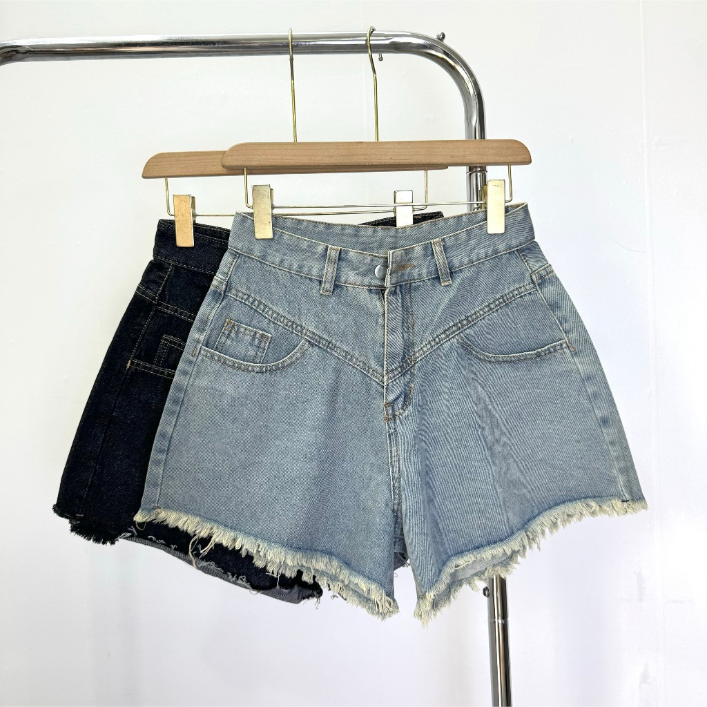 Quần Đùi Bò Cạp Cao Big Size Nữ,Quần Short Jean Bigsize Lưng Cao Dáng Xòe Chữ A Che Bụng Mã J5