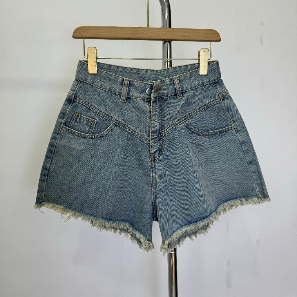 Quần Đùi Bò Cạp Cao Big Size Nữ,Quần Short Jean Bigsize Lưng Cao Dáng Xòe Chữ A Che Bụng Mã J5