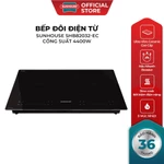Bếp đôi điện từ Sunhouse SHB82032-EC - Booster nấu nhanh - 9 chế độ - Tính năng slow cook — ảnh 2