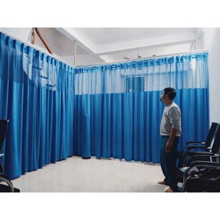 Rèm vải Y tế, rèm phòng khám Rộng 2m x cao 2.7 ( Rèm đã có độ nhún)