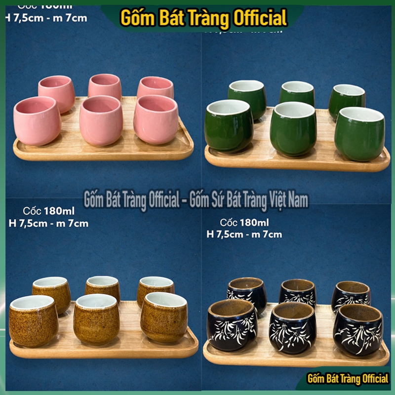 [7 MÀU] Cốc Tống Khum 180ml Không Quai Bát Tràng, Ly Tách Cafe Gốm Sứ ...