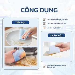 [Combo 2] Cuộn 200 tờ khăn giấy lau bếp xanh KRCLEAN 20x20cm - Khăn lau đa năng, siêu thấm hút, lau mọi bề mặt tiện lợi