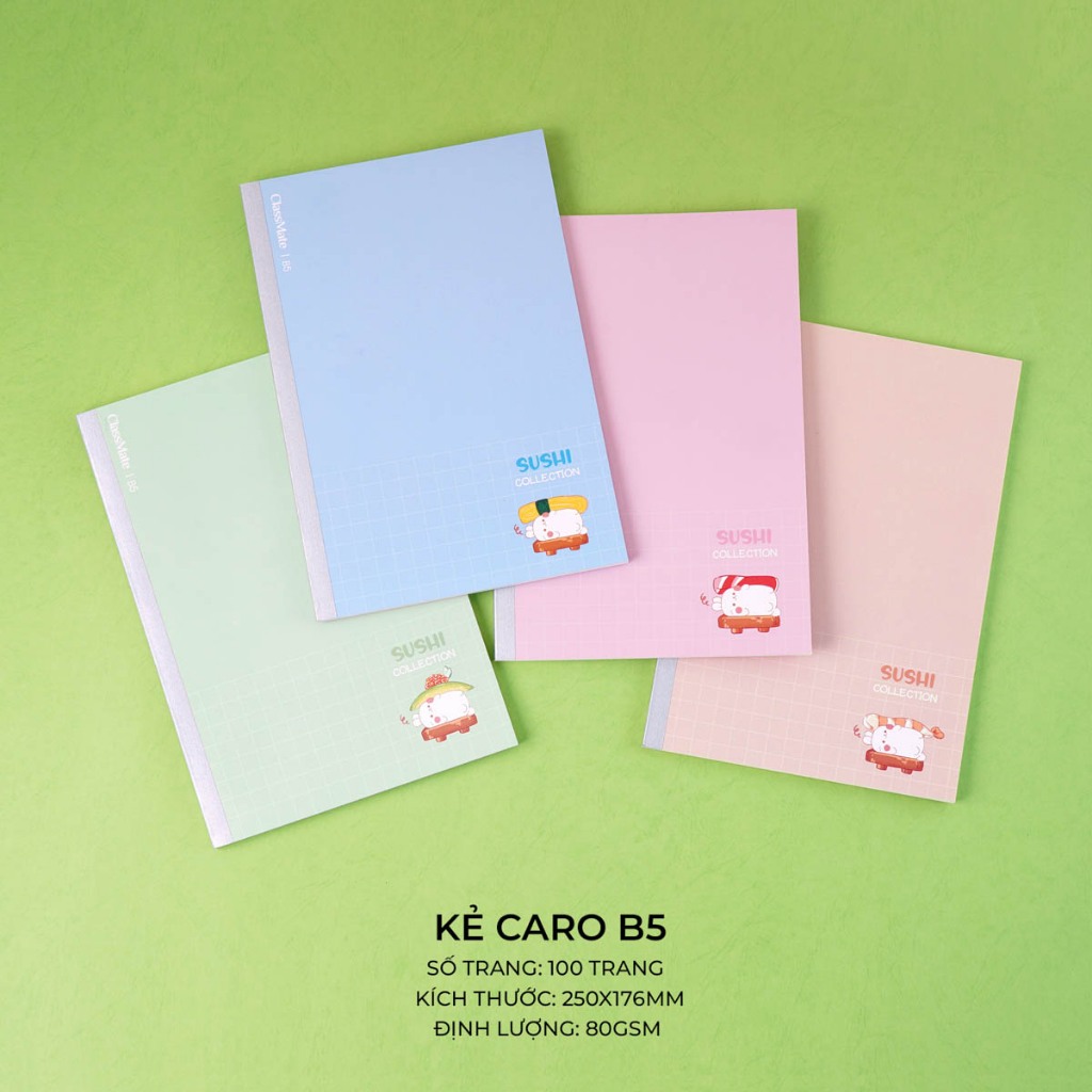 Vở Caro Classmate Vở Ô Vuông Caro 100/200 Trang, 80gsm, Vở May Gáy B5 Bìa Rabbit Chống Nước, Học Tiếng Trung, Ghi Chép
