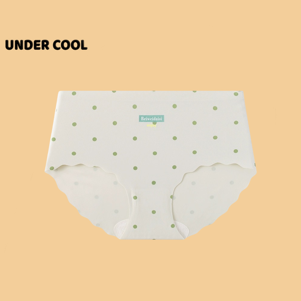 Quần Lót Chấm Bi Nữ Viền Sóng UNDERCOOL Đúc Su Mịn Mát Hoạ Tiết Chấm Bi Mầu Pastel QL21