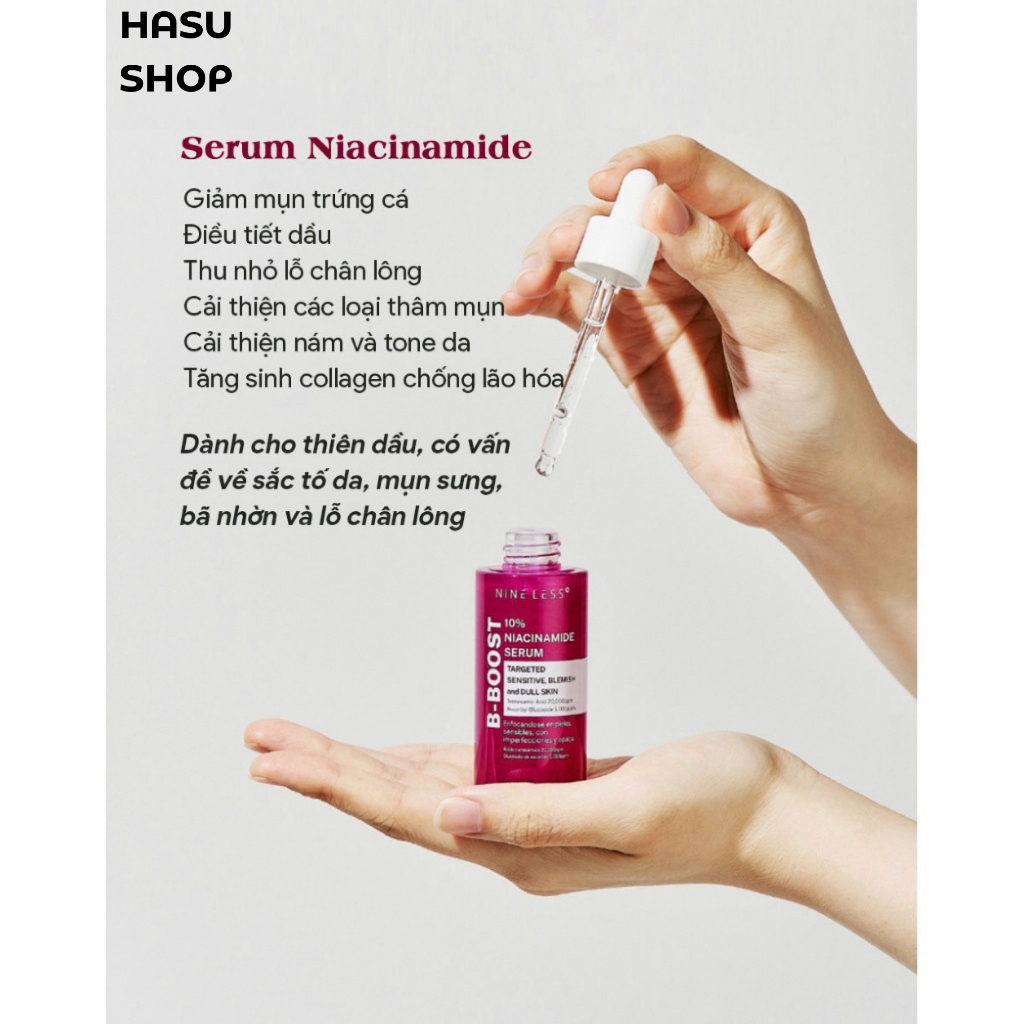 Tinh chất NINE LESS A-Control 10% Azelaic Acid Serum 30ml dưỡng da, giảm mụn thâm