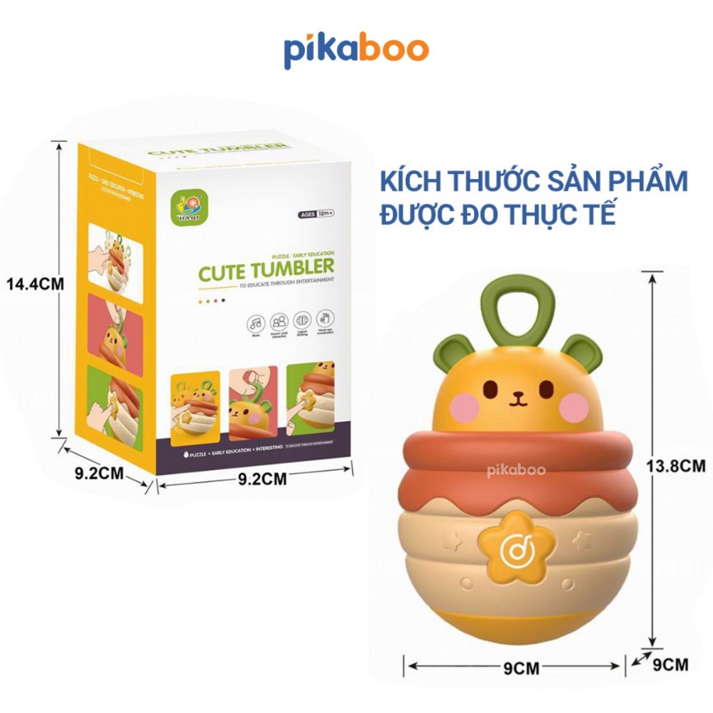 Ảnh Đồ chơi lật đật gấu phát nhạc Pikaboo, có đèn sáng và âm thanh vui nhộn, chất liệu an toàn cho bé 3
