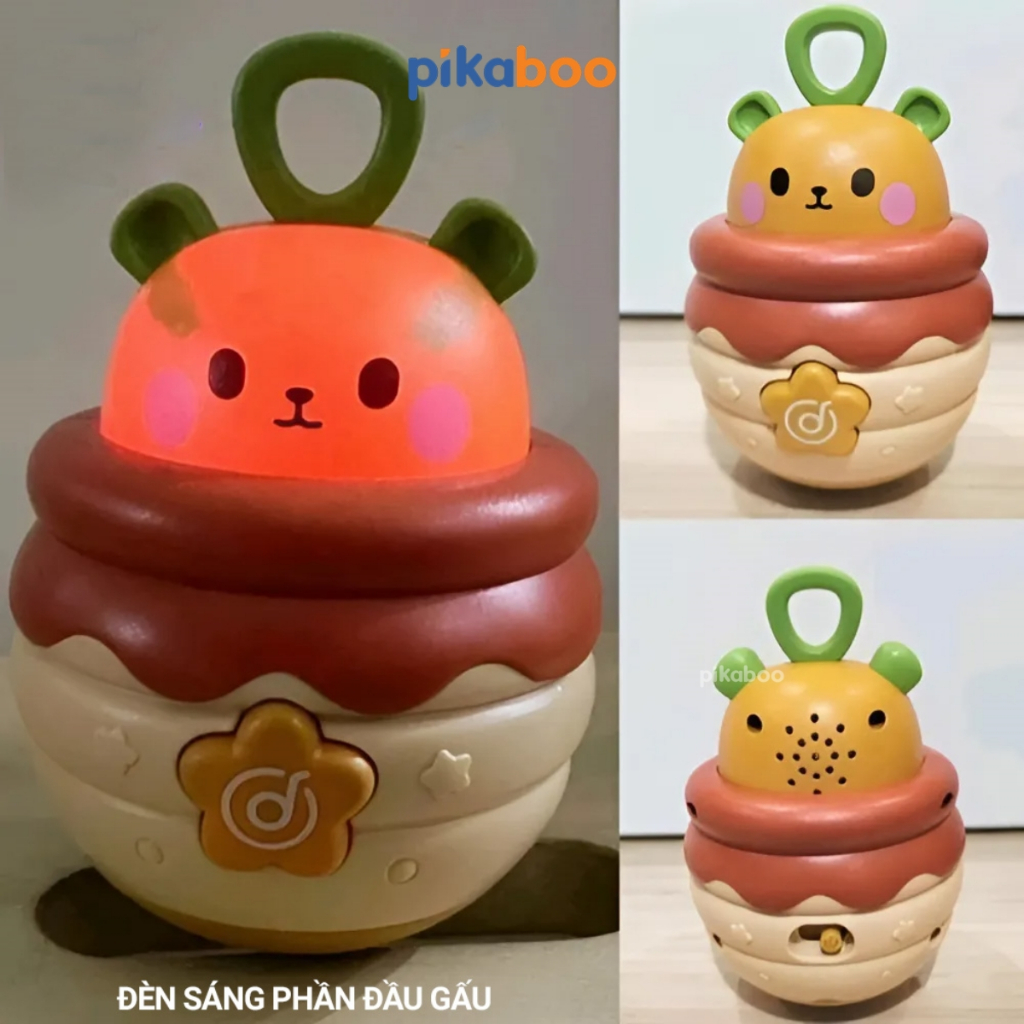 Ảnh Đồ chơi lật đật gấu phát nhạc Pikaboo, có đèn sáng và âm thanh vui nhộn, chất liệu an toàn cho bé 4
