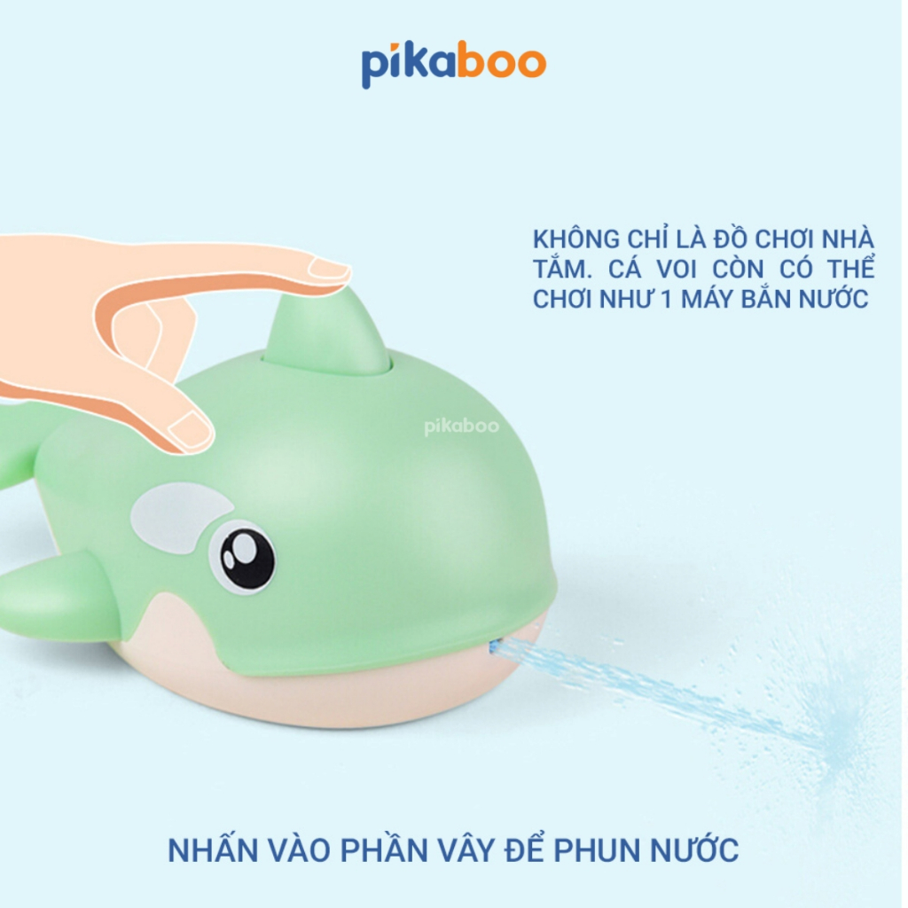 Ảnh Đồ chơi cá heo phun nước nhà tắm Pikaboo, họa tiết bắt mắt, chất liệu silicone mềm dẻo cao cấp 4
