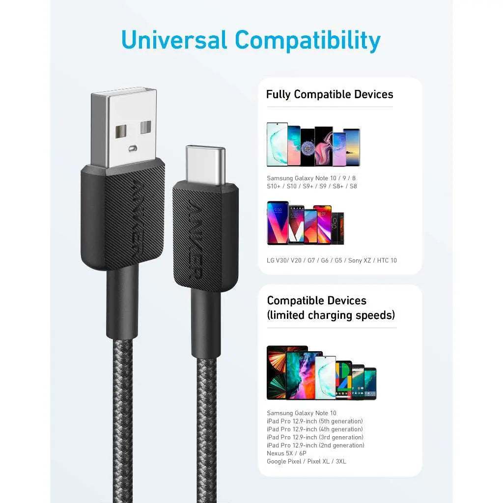 Ảnh Cáp Sạc Anker Nylon Cable 322 USB to USB-C Dài 1.8M - A81H6 4