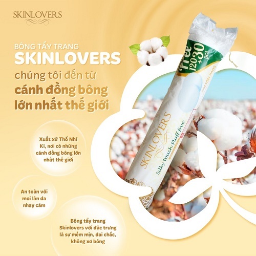 Bông tẩy trang Skinlovers 120+30 miếng