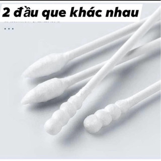 Hộp 200 Chiếc Tăm Bông Ngoáy Tai 2 Đầu xoắn nhọn nhiều màu