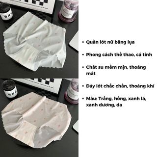 Quần lót su nữ mỏng mịn tàng hình đáy lót kháng khuẩn họa tiết dâu tây dễ thương cute DEVARI L1027