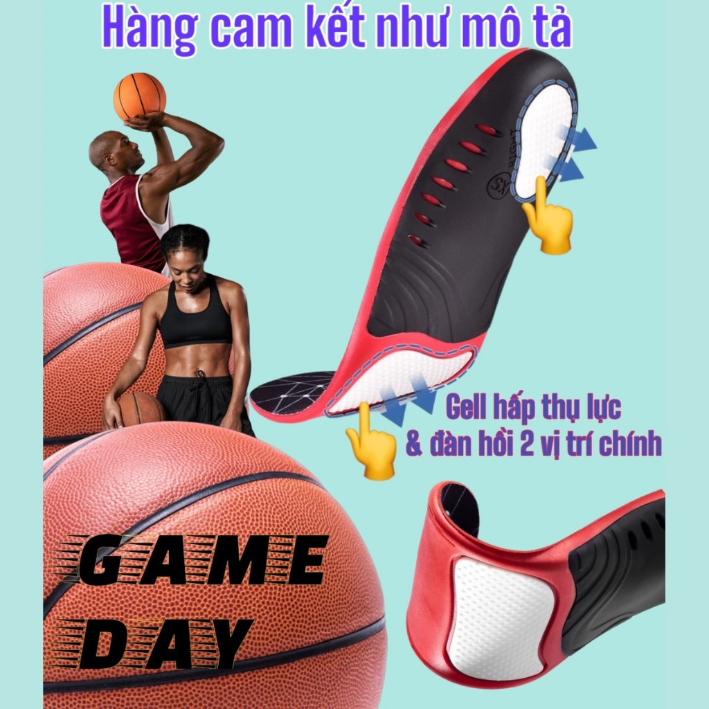 Lót giày định hình nâng vòm chuyên dụng chơi các môn thẻ thao bật nhảy cầu lông,bóng truyền bóng rổ.