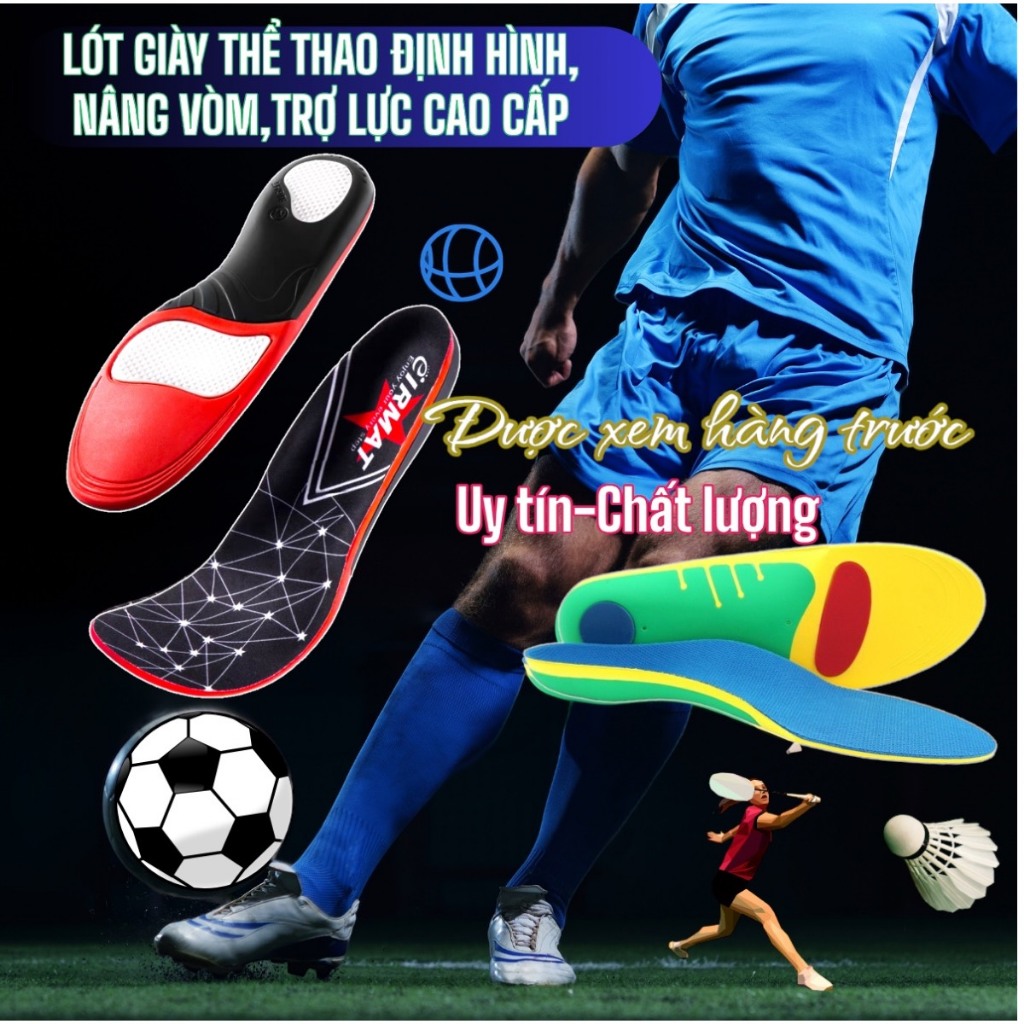 Lót giày định hình nâng vòm chuyên dụng chơi các môn thẻ thao bật nhảy cầu lông,bóng truyền bóng rổ.
