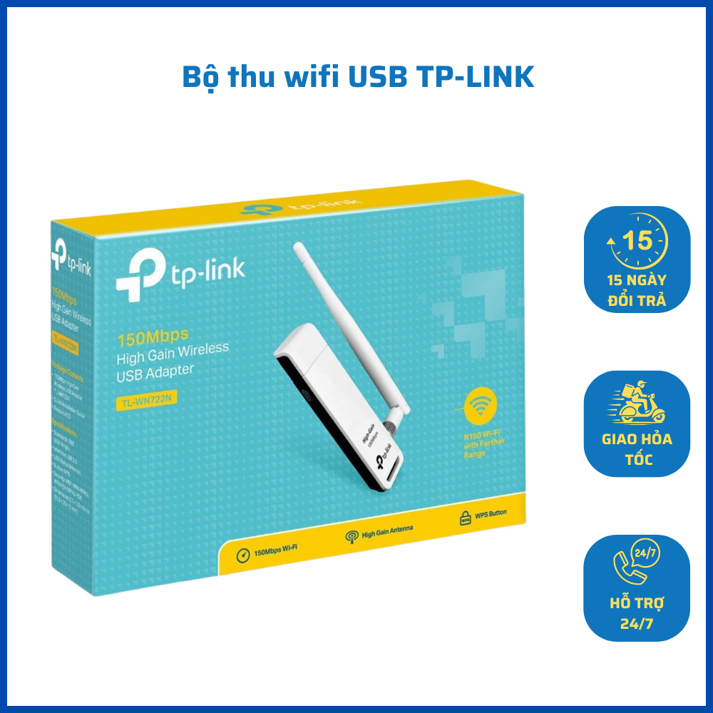 Bộ thu wifi USB, card PCI lan TPLINK 722N_725N_822N_823N_781N_881N_3468 ...