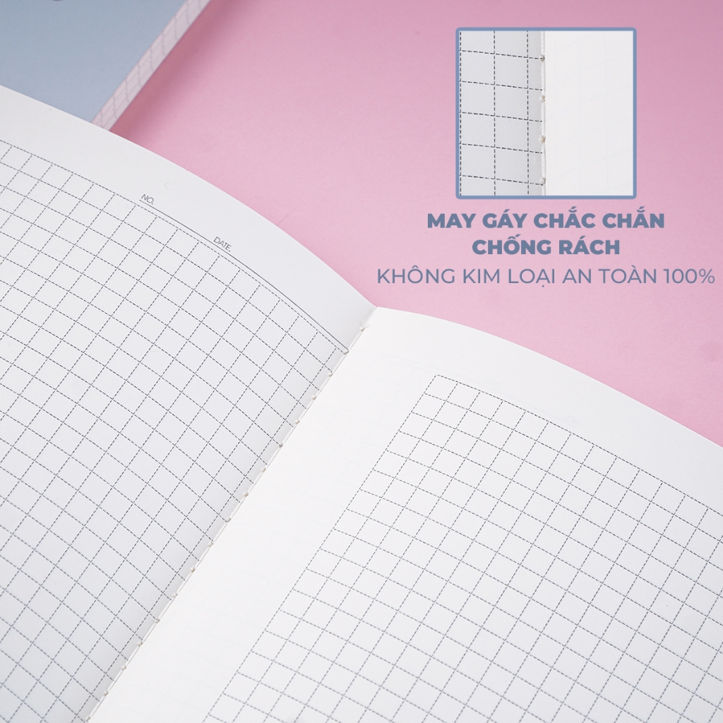 Vở Caro B5 Classmate Vở Ô Vuông Caro 6x6mm, 80gsm, Vở May Gáy 200 Trang Tập Sinh Viên Học Ngôn Ngữ, Viết Bài NB5-20-0509