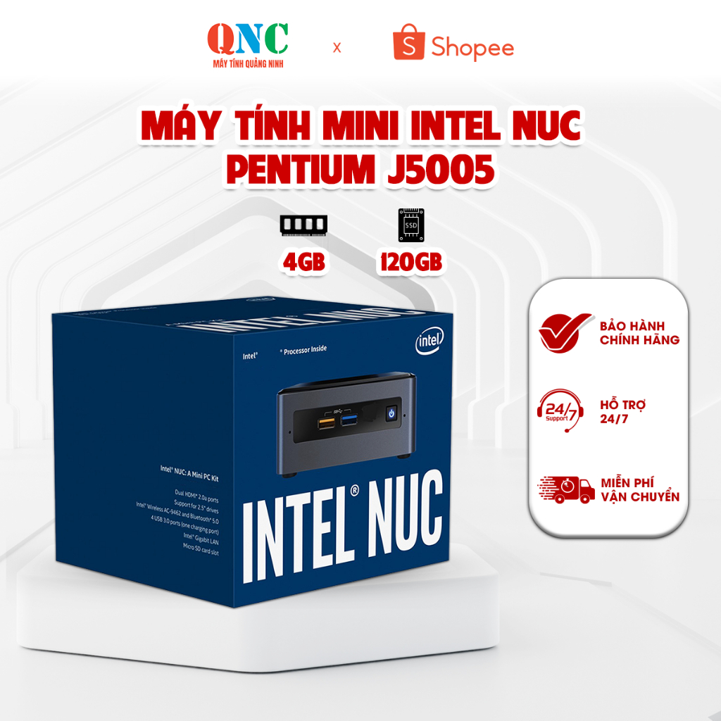 Máy tính mini INTEL NUC Pentium J5005 Ram 4GB SSD 120GB - Hàng chính ...