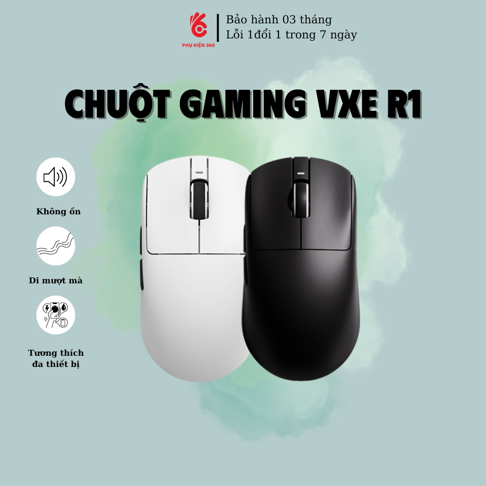 Chuột Gaming VXE R1 không gây tiếng ồn, chip Broadcom tốc độ cao ...