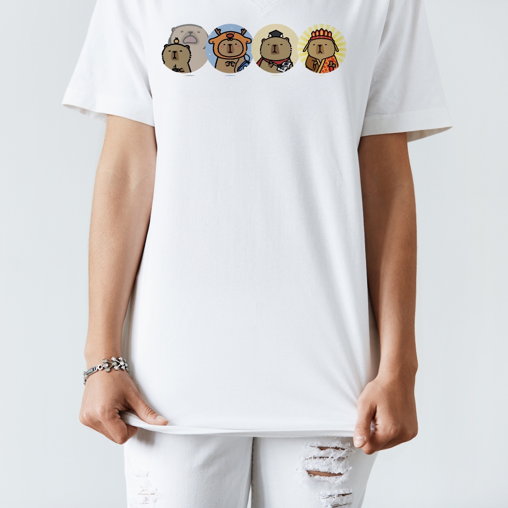 Áo thun trắng in hình Cosplay Cat co dãn thấm hút mồ hôi đủ size 40-100kg form rộng Basetee Unisex