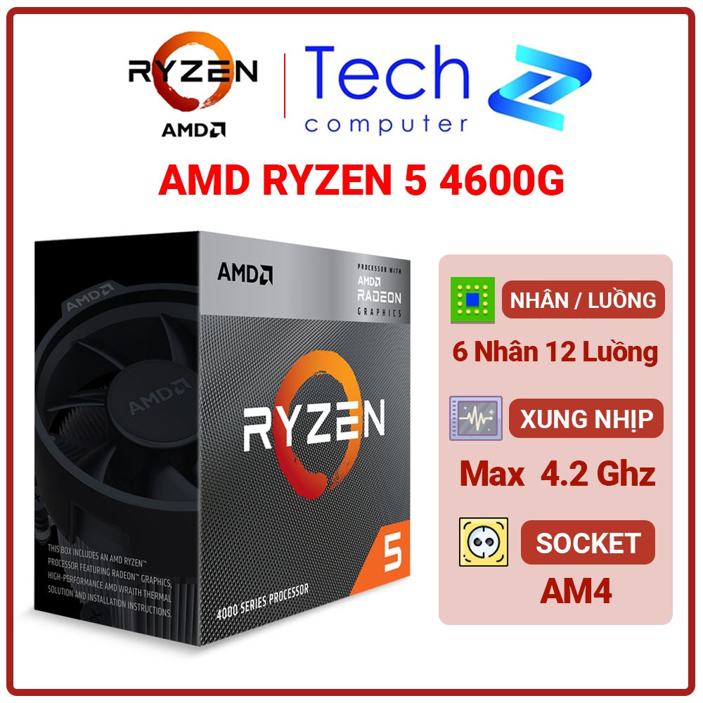 CPU AMD Ryzen 5 4600G New Hãng Bảo Hành 3 Năm | Shopee Việt Nam