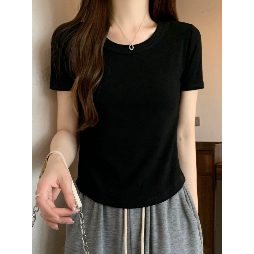 Áo thun babytee vạt bầu form trơn đủ màu basic chất liệu thun con giãn 4 chiều fit dáng siêu đẹp m06