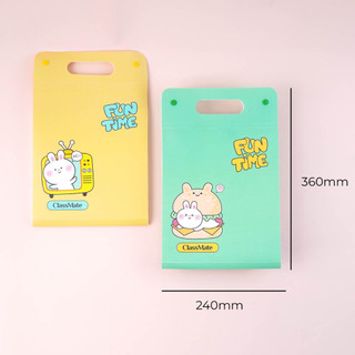 Túi Đựng Tài Liệu Nhiều Ngăn CLASSMATE, File Cặp Đựng Giấy Tờ, Hồ Sơ Chứng Từ In Hình Thỏ Funtime CL-CBA21