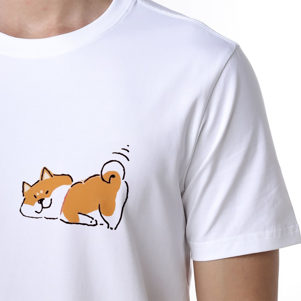 Áo thun trắng in hình Resting Doge co dãn thấm hút mồ hôi đủ size 40-100kg form rộng Basetee Unisex