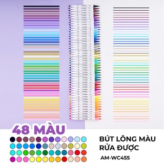 Bút Lông Màu 2 Đầu Artmate Bộ 12/24/48 Màu, Bút Brush Viết Calligraphy, Trang Trí Sổ Vở, Màu Sắc Tươi Sáng AM-WC451/3/5