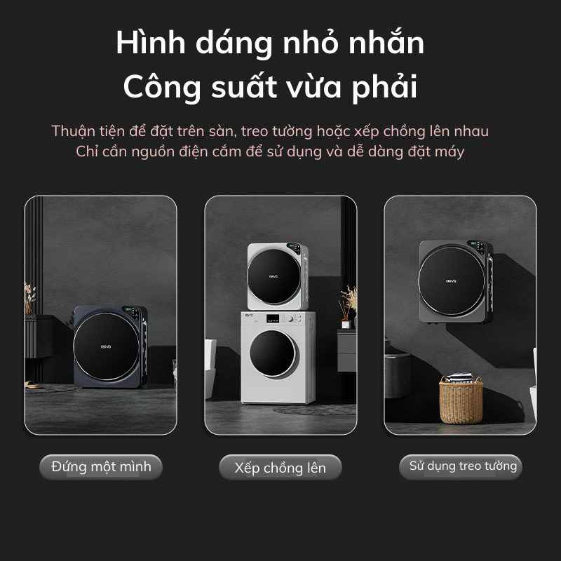 Máy sấy quần áo mini OSVO công nghệ Đức khử trùng ION Âm diệt 100% bọ ve, sấy khô hoàn toàn lọc bụi bẩn vải bông thừa