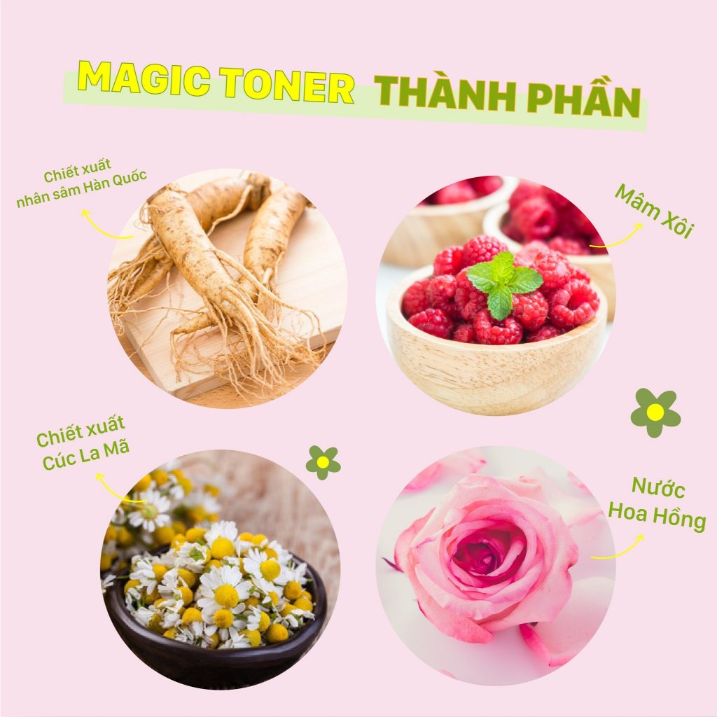 Nước Hoa Hồng Kì diệu Magic Toner Se khít lỗ chân lông, Cấp ẩm, Giảm Nám, Căng bóng da GAU 150ml